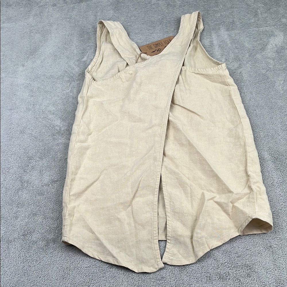 NEW The Simple Folk 6-8 Years 100% Organic Linen Oatmeal Cross-Back Apron - Picture 6 of 8